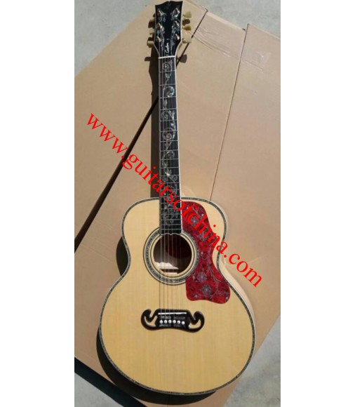 Chibson sj 200 acoustic guitar vine inlays custom shop